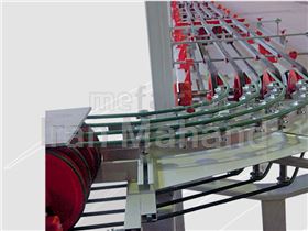 90 Degrees curve composed of belts running on whee;s